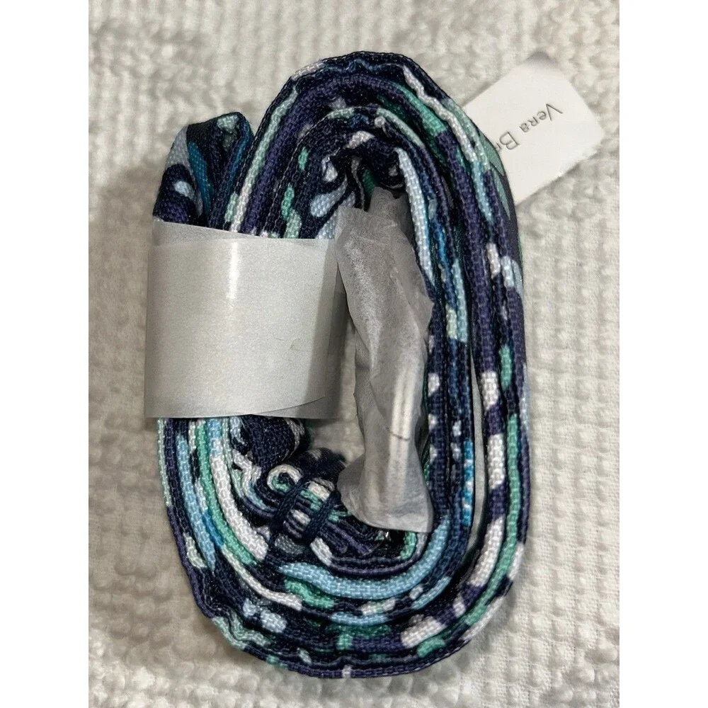 Vera Bradley Lighten Up Wide Lanyard Blue Island Medallion NWT ID Key Clip